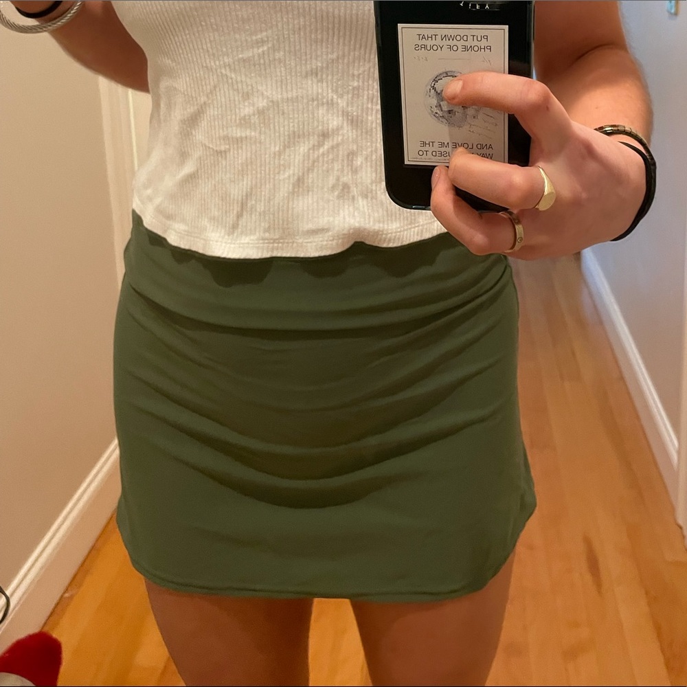 Olive Green Athleta mini tennis skirt